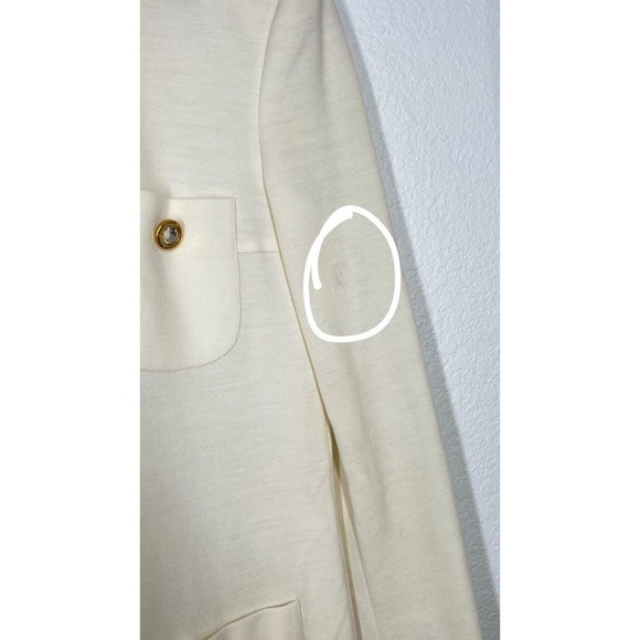 Vintage Escada Wool Dress Size 36 US Small S Ivory Classic Preppy Jeweled - Picture 8 of 8